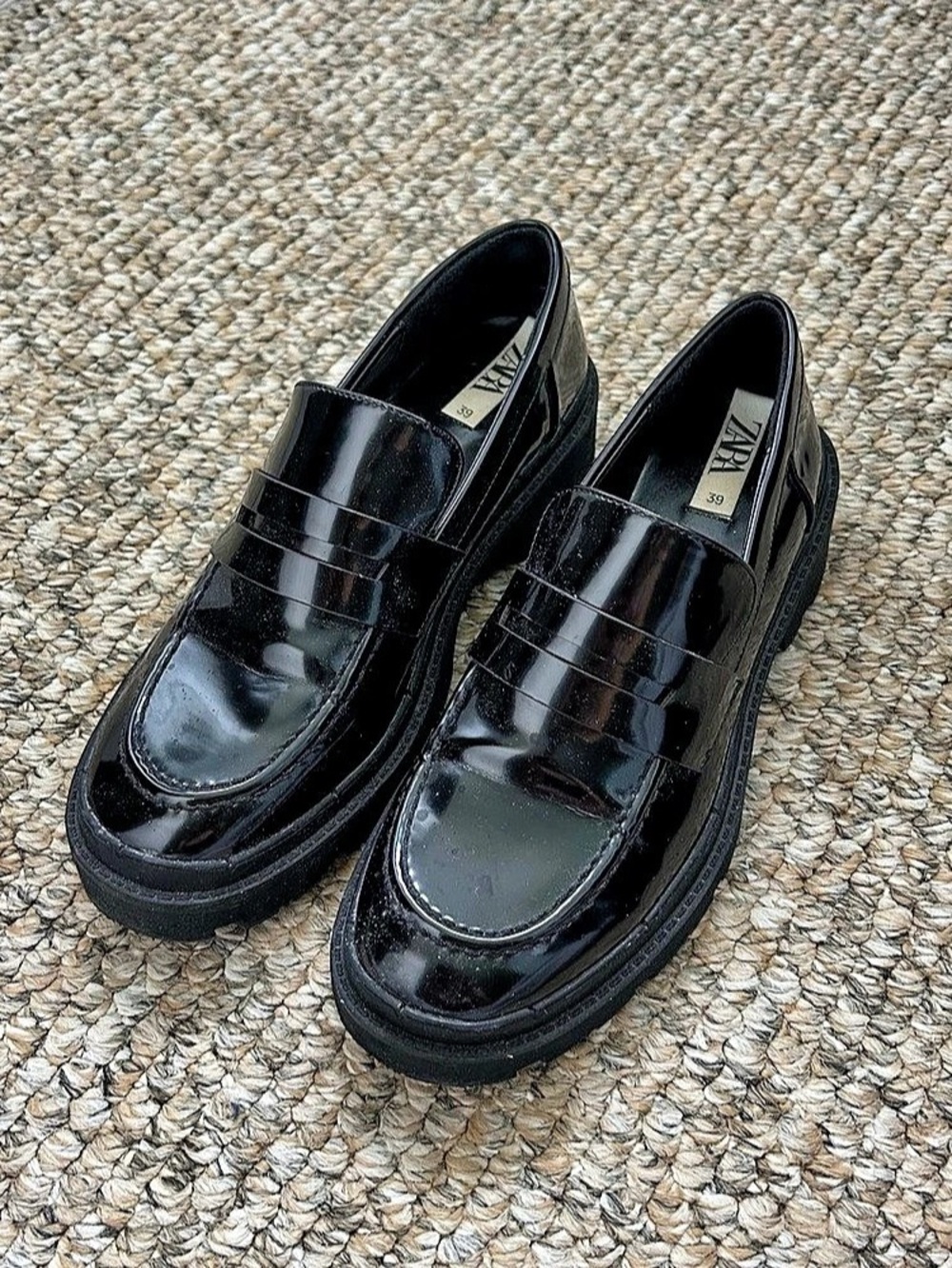 ZARA Track Loafers Platform Loafers Black EU 39 - Picture 3 of 6